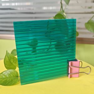 6mm green Protective PE Film Covered PC Hollow Sheet 2.1*5.8m for Greenhouse Roofing Solution System