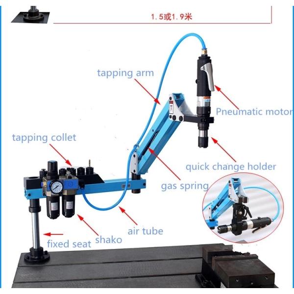 Quality Vertical Pneumatic Air Tapping Machine 360 Degree Horizontal Flex Arm Tapper wholesale