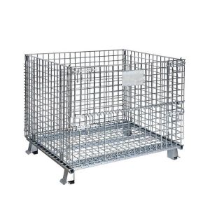 Cheap Foldable Rolling Wire Mesh Pallet Cages 1000kg Loading Capacity 1000*800*840 Mm for sale