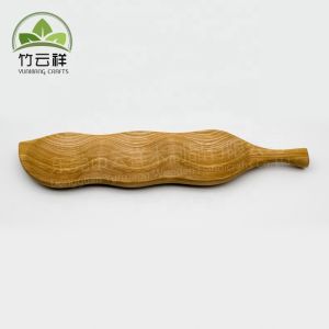 Wooden Serving Tray Platter with Leaf Design Serveware Kitchen Accessories Good