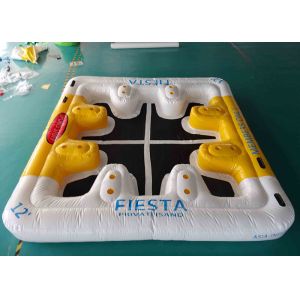 Water Proof Fiesta Inflatable Floating Island , Family Inflatable Boat
