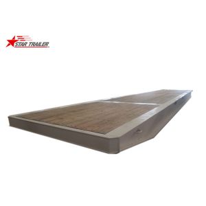 Bulk Cargo Transport Flatbed Roro Trailer With 2 Rocker Arms Lowered Box