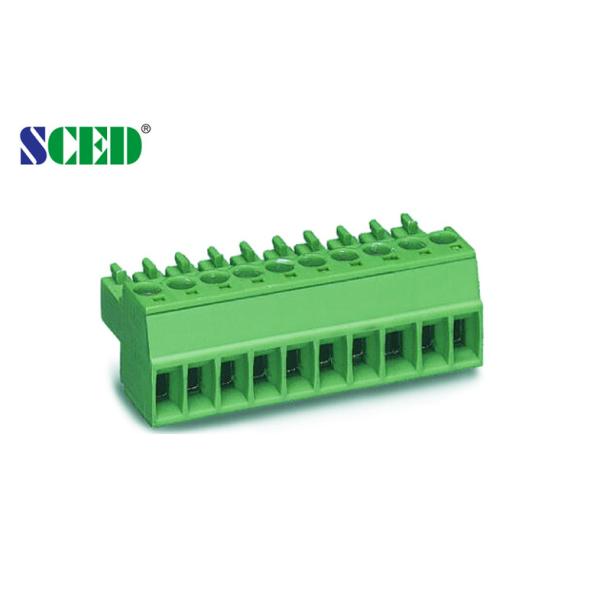 2-24 Poles Pluggable Terminal Block Plastic Metal Connector -25°C To +85°C