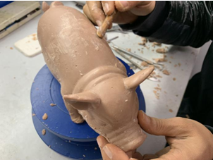 Small Cute Durable Squeaky Dog Toys / Eco - Friendly Rubber Pig Toy For Dogs