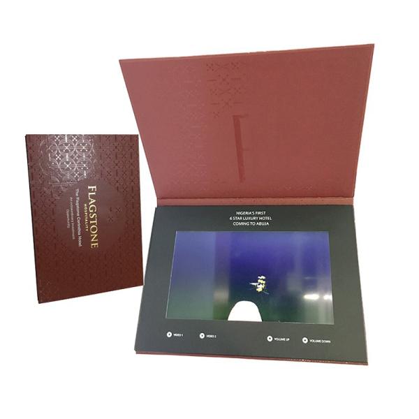 Advertising LCD Video Business Cards 350g Coated Paper / PCBA With Rechargeable Battery