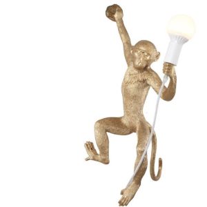 Monkey Lamp Wall Resin Black White Gold Right Left Side Monkey Wall Light (WH-VR
