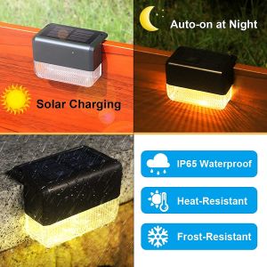 20 Lumen Solar Fence Light with Monocrystalline Silicon Panel Black ABS PMMA