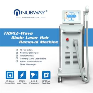 2019 lattest 10 Laser bar  FDA diode laser triple wavelength 808nm hair removal machine painless rapid result