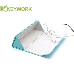 Mini Tri-Folding Optical Triangular Magnetic Metal Eyewear Case Resist