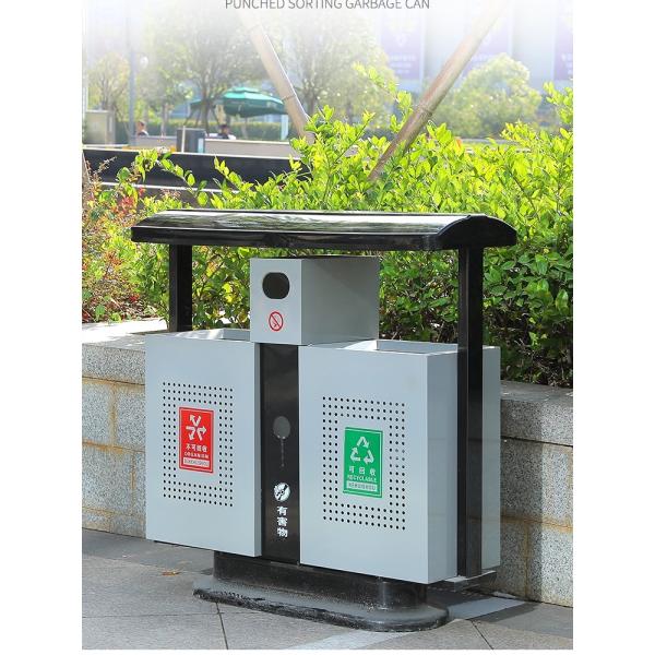 Quality Rectangular Anti Aging 80L Metal Recycling Garbage Bins wholesale