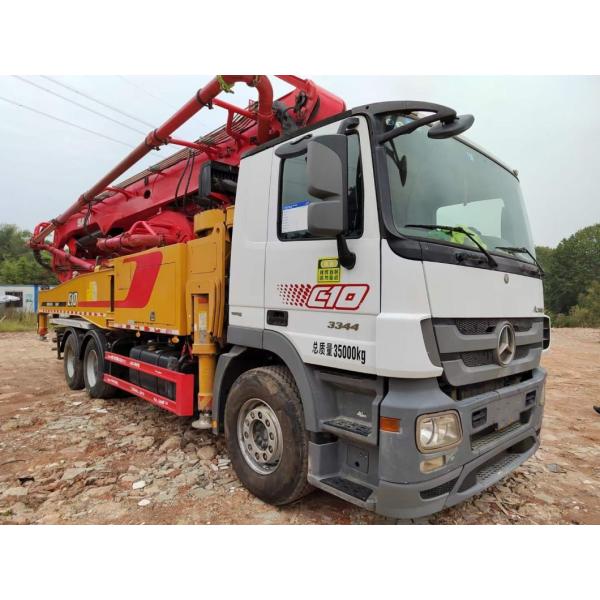 2019 Sy 52m Used Concrete Boom Pump Concrete Pump Truck in Green Feeding Height 1400mm