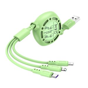 Cheap Fast Charging Cable USB Type C 5A Data Charge Liquid silicone Cord Extractable 20cm to 100cm for sale