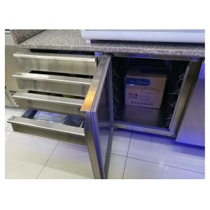 2 Door and 6 Drawer Commercial Refrigerated Pizza Prep Table With Marble Table