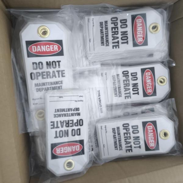 Custom Printed Logo Danger Tag PVC Durable Writable Safety Tag