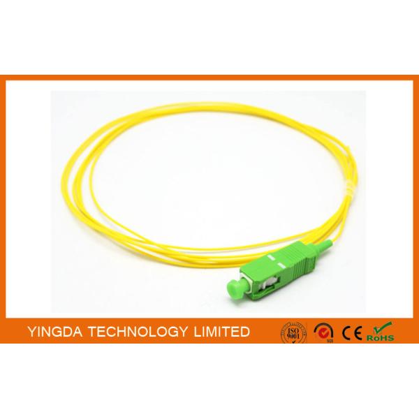 Quality Pigtails SC APC Singlemode Simplex 3 M 900 um PVC Yellow Fiber Optic Cable wholesale