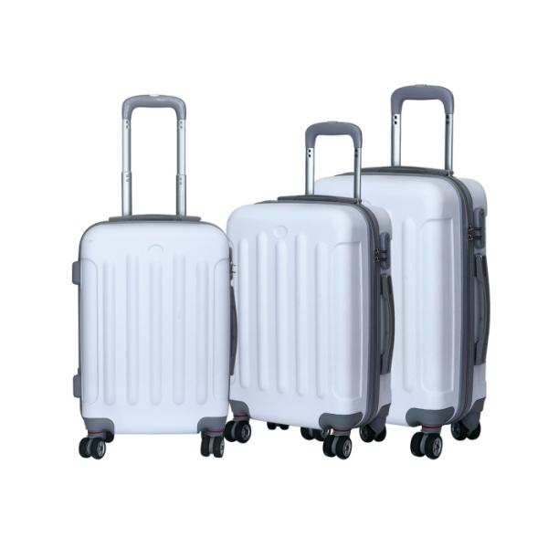One Zipper Framed Trolley Bags Set Of 3 Piece With Silver Iron Trolley