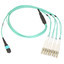 OM3 Multimode Breakout MTP MPO Fiber Cable OFNR 10GB Aqua Jacket