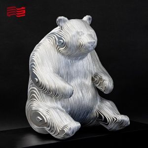 Custom Color Life-size Bronze Animal Sculpture Hand-forged Stainless Steel Panda