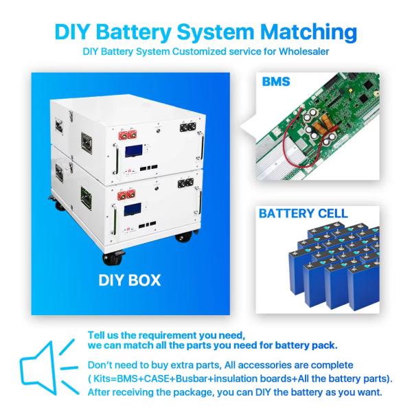 DIY Battery Case for 24V 48V 51.2V 280Ah Lifepo4 Battery Box 15Kwh 16S EV 302Ah