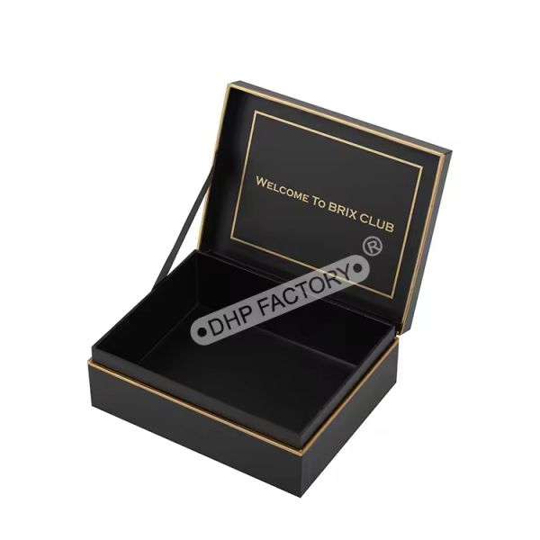 High End Square Watch Box Elegant Paper Packaging With Hinged Lid And EVA Foam