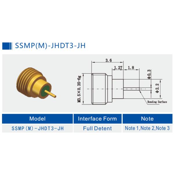 50Ω Hermetically Sealed SMPM Male Bulkhead RF Coaxial Connector 0.3MHz-40GHz 170V