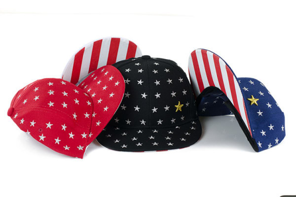 Flat Visor Snapback Baseball Caps With USA Stars Strips Patterns Adjustable