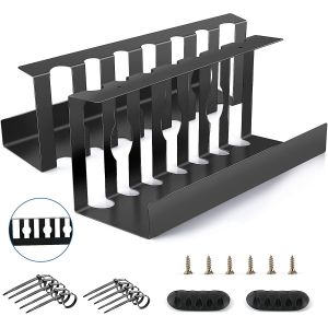 China Office Home Space Saving Cable Management Tray with Hook Type Installation and Cable Clamps on sale
