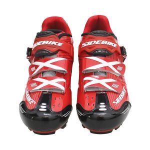 Microfiber Upper Bright Cycling Shoes Red And Black Color Low Wind Resistance
