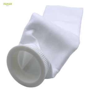 Customized Liquid Polyester Filter Sleeves With Plastic Ring Round Bottom