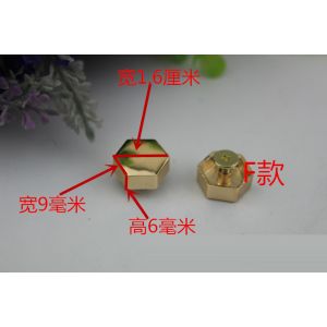 High plating cheap light gold small 16 mm flat shape hexagon metal rivets for