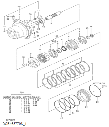 0820103 0809513 0979004 CYL ASSY HMGF84GA For HITACHI ZX450-3 Excavator Travel Motor