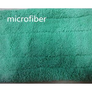 Microfiber Dust Mop 13*51cm Fold Green Coral Fleece Backing White Wet Mop Pads