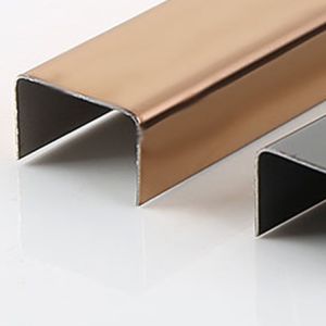 304 8mm 12mm Stainless Steel Tile Trim Edge Titanium U Shaped SS Profile