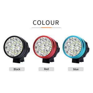 Black Red Flashing LED Bike Lights 11 Gree LEDs T6 6600 MAh AC 100~240V