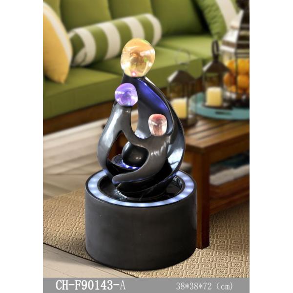 Quality H72CM Solar Water Feature Lights Glossy Grey Couple With Candle wholesale