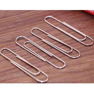 100 PCS/Box Zinc Finish 50mm Round Metal Paper Clips For Office Stationery