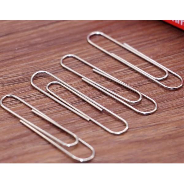 Quality 100 PCS/Box Zinc Finish 50mm Round Metal Paper Clips For Office Stationery wholesale
