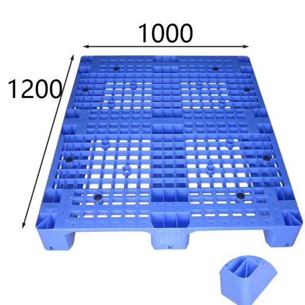 Quality Static Load 6000 Kg Rackable Plastic Pallets Euro Standard HDPE Blue 1200x1000 wholesale