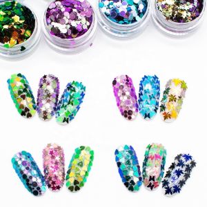 Chunky PET Christmas Decorations Custom Glitter Mix Hexagonal Eye Sequin Pigment