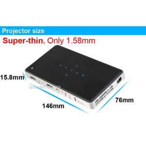 Handy Mini DLP Slim Projector With HDMI USB MHL DLNA Wifi Display LED Lamp