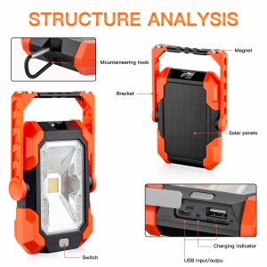 Monocrystalline Silicon Solar Mobile Work Light With 4400mAh Lithium Battery