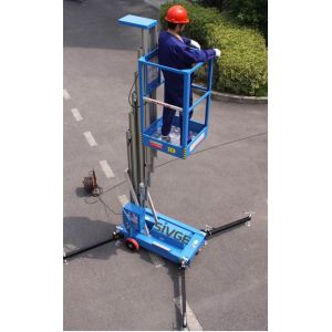 Aluminium Alloy Single Mast Lift Hydraulic Elevating Platform With 10 M Working