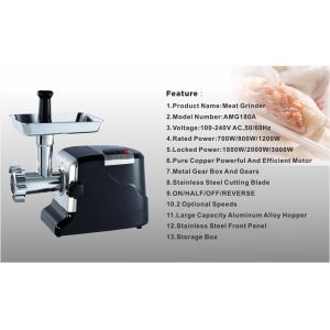 China Powerful Electric Meat grinder with stainless steel gear and gear box meat grinder hopper on sale