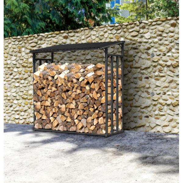 Middle Size135x70x165cm Metal Firewood Rack Anthracite Garden Firewood Shelter Stacking Aid Kaminholzunterstand
