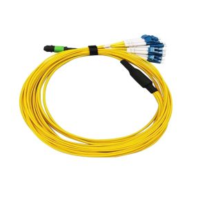 Factory Direct 12/6 Core MPO to LC Fiber Optic Patch Cord with Dual Core for