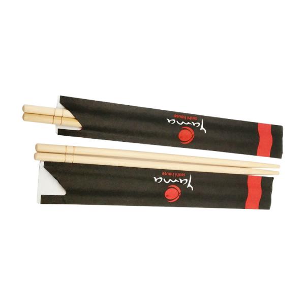 Quality 23cm Personalized Round Bamboo Chopsticks Paper Wrap Disposable wholesale