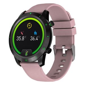 Cheap 1.28inch Round Shape Smartwatch Heart Rate And Temperature Detection for sale