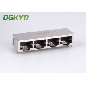 PCB mount 1x4 quad ports RJ45 connector multiple port modular jacks