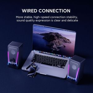 CO707 Gaming RGB Desktop Speakers 2.0 Channel USB Powered Stereo for Computer