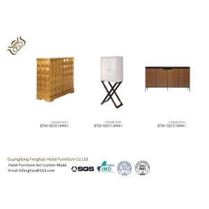 Luxurious Antique Walnut Wood Console Table With Gold - Leaf For Villa Lobby